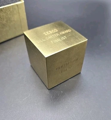 Rare Zebco employee award - Bill Carter Award Finalist - 2"×2"×2" Solid Brass - Image 1 of 4
