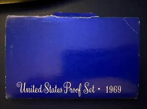 1969 S PROOF Set in Original Box US Mint (5 Coin Set) 40% SILVER Kennedy Sealed - Picture 1 of 4