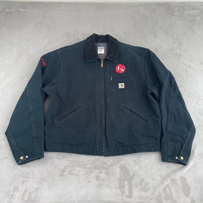 Carhartt Detroit J01 Jacket Men 48 Black Blanket Lined Insulated Duck Canvas - Image 1 of 4