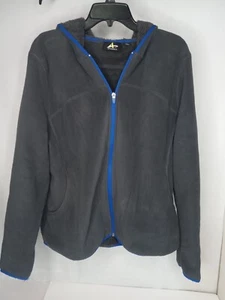 Athletec Jacket Hoodie Size XL Full Zip Pockets Jogger Gray w/Blue Trim - Picture 1 of 8