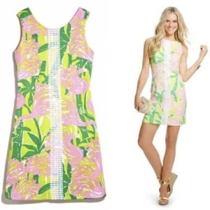 LILLY PULITZER FÜR TARGET 10 - 12 Large grün rosa Fan Tanzkleid großes Mädchen - Bild 1 von 6