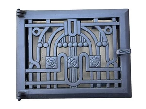 Antike Ofentür Warmhaltefach Kachelofen Bauhaus Art Deco Guss Kachelofentür - Bild 1 von 5