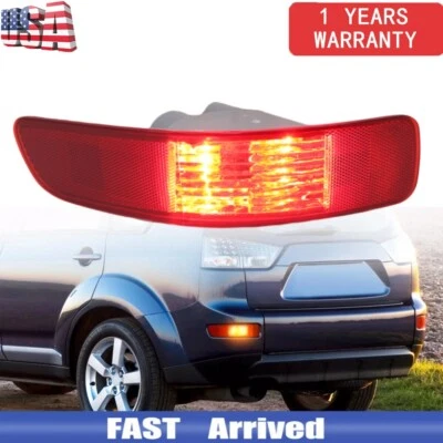 Lámpara de luz reflectora de parachoques trasero izquierdo para Mitsubishi Outlander 2007-2012 con bombillas Foto 1 de 4