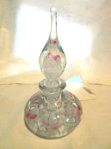 Botella de perfume vintage Gibson Art Glass Bubble con tapón 1999 en muy buen estado - Imagen 1 de 9