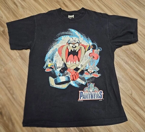 1994 Florida Panthers 90s Looney Tunes x Taz Basic black Unisex T shirt H9289 Cover