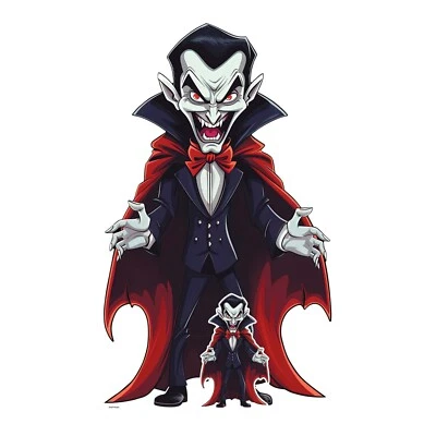 Cartoon Vampire Lifesize Cardboard Cutout with Free Mini Standee - Halloween Fun — 第 1/3 张图片
