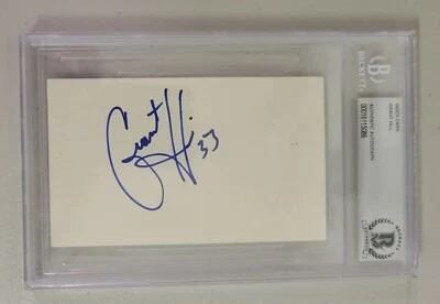 Grant Hill Signed 3x5 Index Card Beckett Duke Pistons Magic Suns Basketball  - Image 1 of 3