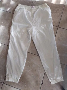 Pantalones de Sudadera Vintage Raros para Mujer Athletic Works Blancos Satén Talla Grande - Imagen 1 de 6