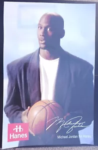 VINTAGE SPORTS POSTER ~ Michael Jordan Hanes Underwear 1990's Chicago Bulls Ad ~ - Picture 1 of 1