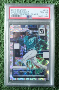 Julio Rodriguez 2022 Donruss Rated Prospect #RP1 Silver Holo /349 PSA 10 Gem Mt - Picture 1 of 2