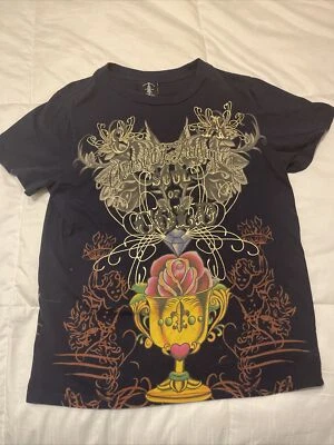 Camisa De Colección Ed Hardy por Christian Audigier Mediana Estampado Completo Alma de Oro Foto 1 de 3