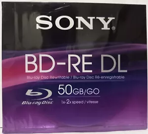 SONY Blu-ray BD-RE DL 50 GB 1-2x Speed BD-RE Rohling 1 Stück Neu & OVP - Bild 1 von 6