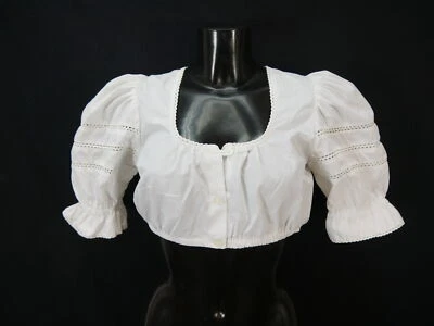Gr.38 Dirndlbluse weiß Bluse für Dirndl Stockerpoint mit Spitze B10015 - Bild 1 von 4