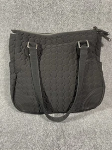 Vera Bradley Handtasche schwarz gesteppt Beuteltasche Schultertasche Handtasche Kreis Punkte Muster - Bild 1 von 22