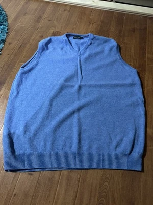 Pringle Vest Mens Navy 100% Wool V-neck Vintage Golf Tank Top Jumper size XL - Image 1 of 4