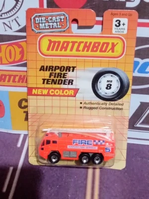 Matchbox Superfast MB #8 Airport Fire Tender Mint on Card - Image 1 of 3