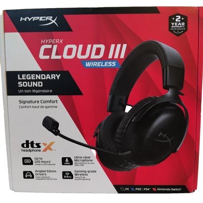 HYPERX Cloud III Wireless Gaming Headset -Black -  Legendary Sound - Image 1 of 4