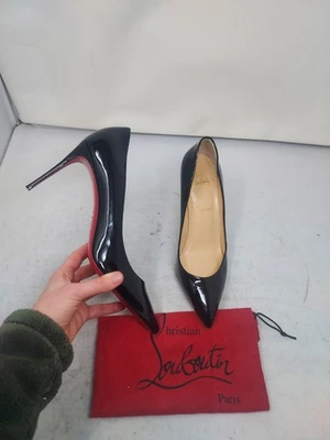 Christian Louboutin EU 43 US 13 WOMENS Kate Black Patent Heel Pump - Image 1 of 4