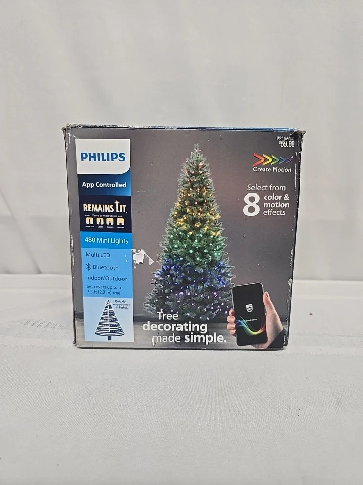 Philips 480ct LED App Controlled Christmas String Lights Multicolor Green Wire - Image 1 of 1