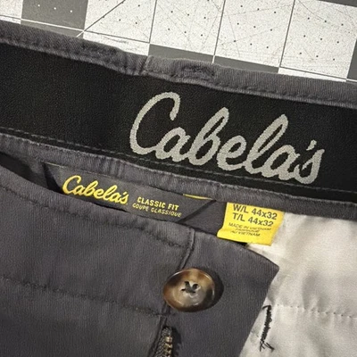 Pantalones Caqui De Colección Cabela’s Para Hombre 44x32 Gris Granito Elastizados Clásicos - Nuevos Foto 1 de 4