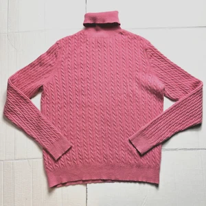 Charter Club 2 ply 100% Cashmere Womens M Pink Cable Knit Turtleneck Sweater - Picture 1 of 9