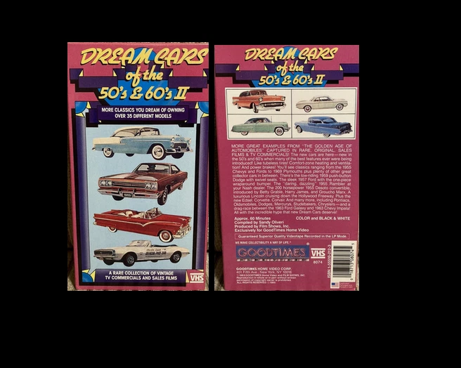Dream Cars of the 50's & 60's II (VHS 1989) 35 Different Models, Rare Collection Foto 1 de 1