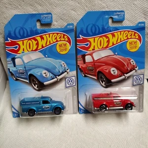 2019 HOT WHEELS '49 VOLKSWAGEN BEETLE PICKUP LOT OF 2 - Picture 1 of 2