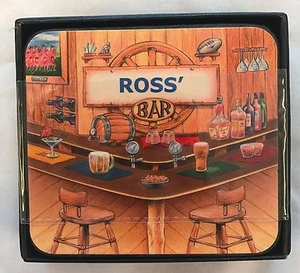 ROSS' BAR NAME SET OF 6 CORK BACKED COASTERS - Foto 1 di 1