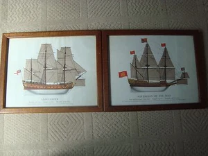 2 Impresiones De Colección Sovereign Of The Seas y Gloucester Militar enmarcado velero - Imagen 1 de 12