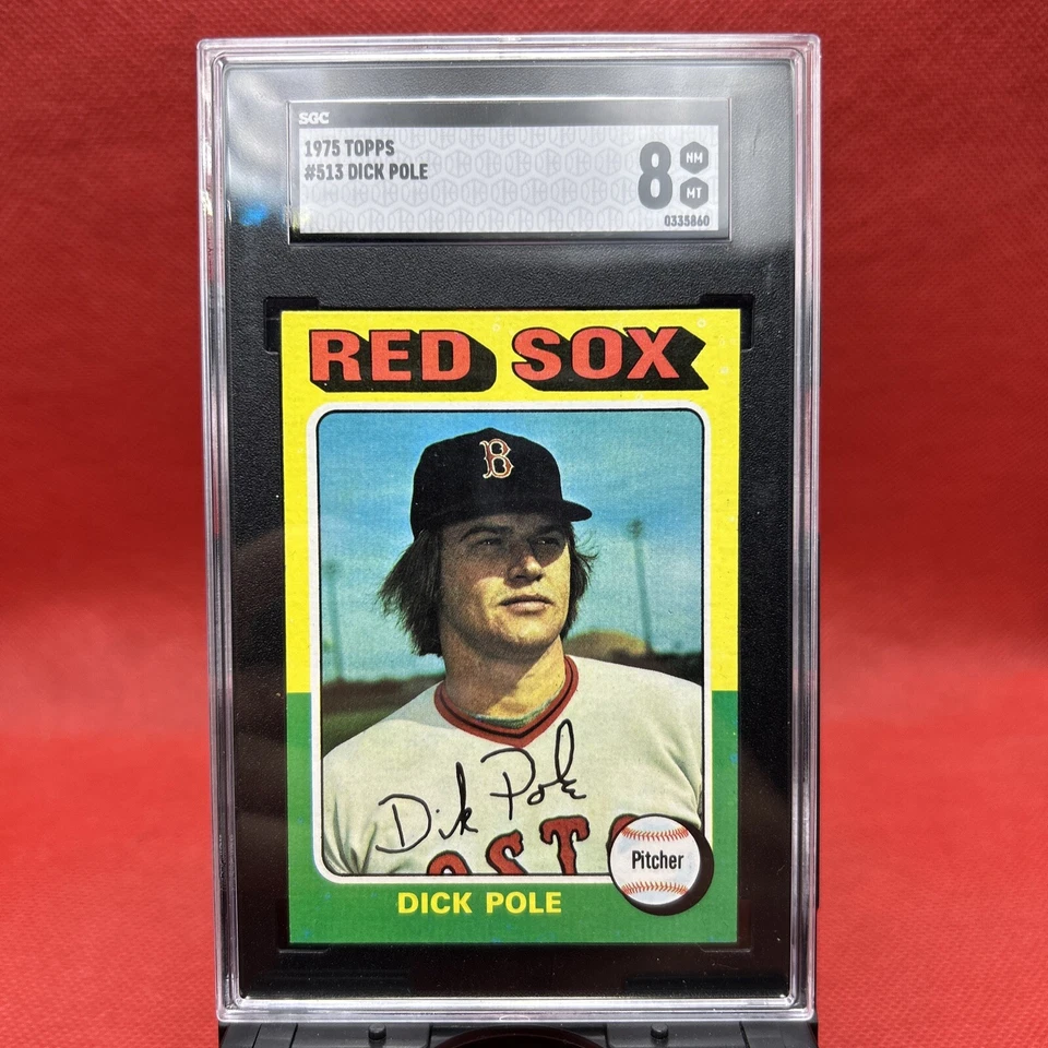 1975 Topps Baseball card #513 Dick Pole SGC 8 Boston Red Sox - Image 1 of 4