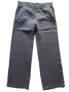 Jil Sander Pantalone di Lino Preloved Vintage Donna Taglia 40 Grigio Classico Estivo - Foto 1 di 3