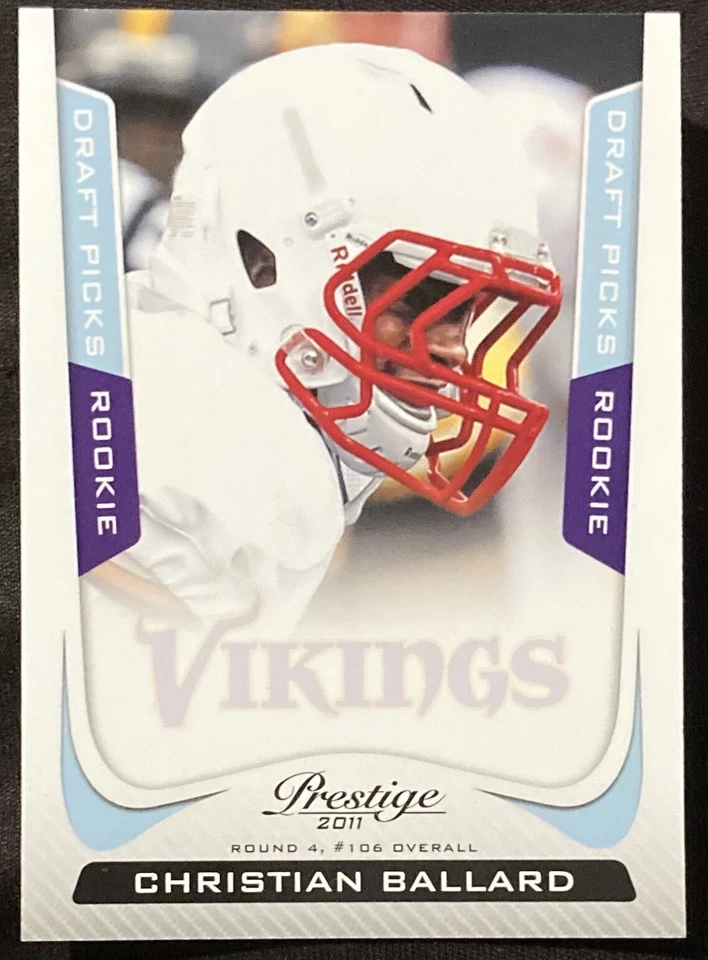 Christian Ballard 2011 Prestige Draft Picks Light Blue /999 Rookie Iowa Vikings - Image 1 of 1