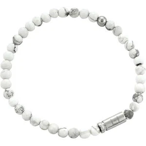 Liu Jo Herren Armband Edelstahl Perlen Weiß Marmor Elastisch MLJ144 - Bild 1 von 1