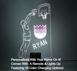 Sacramento Kings NBA giocatore di basket sport lampada illuminazione LED personalizzata omaggio - Foto 1 di 12
