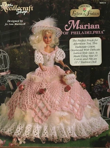 NEW MARIAN OF PHILADELPHIA DRESS FASHION DOLL CROCHET PATTERN BOOK HTF - Picture 1 of 2