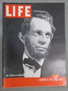 LIFE MAGAZINE October 31 1938 President Abraham Abe Lincoln on Broadway (2b) - Picture 1 of 4
