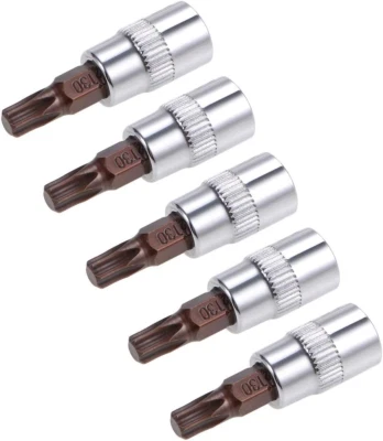 Uxcell 5Pcs 1/4" Drive X T30 Torx Bit Socket, S2 Steel Bits CR-V Sockets 38Mm Le - Image 1 of 4