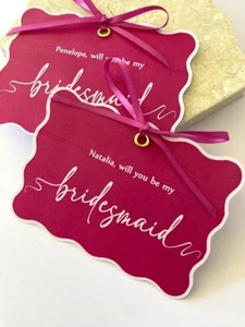 Personalised Curve Cut Will You Be My Bridesmaid Card Maid Proposal Wavey Card - Picture 1 of 3