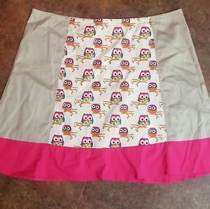 Handmade Sewn by Sam Womens Owl Skirt Pink Taupe A-Line Size 14 Zip Up -167