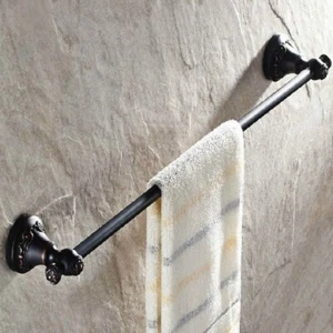 Accesorio de baño de latón frotado con aceite negro montado en la pared toallero individual mba449 - Imagen 1 de 7