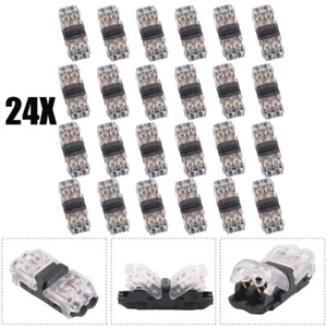 24 Pack Low Voltage Wire Connectors Quick Solderless Wire Splice Connector 2Way - Picture 1 of 5