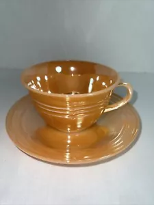 Vintage Fire King Peach Luster Cup And Saucer Teacup & Saucer Grannycore - Picture 1 of 10