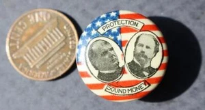 1896 Ohio GOP William McKinley Hobart for President photo stud Assasinated 1901- - Picture 1 of 1