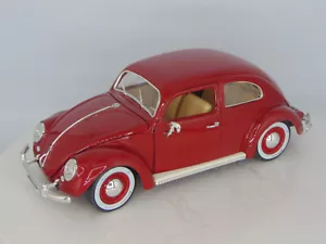 BBURAGO 1955 VOLKSWAGEN BEETLE 1:18 MADE IN ITALY EXTREMELY RARE DARK RED - Picture 1 of 10