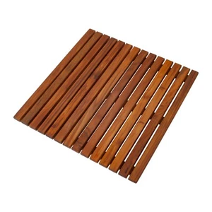 Nordic Style Teak Wood Oiled Bath/Shower/Outdoor/Spa Mat 19.6" x 19.6" - Picture 1 of 3