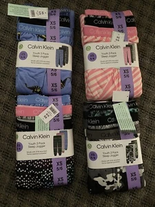 CALVIN KLEIN YOUTH 3 PACK SLEEP JOGGER(VARIOUS SIZES) DINO,ANIMAL,CAMO,HEARTS - Picture 1 of 7