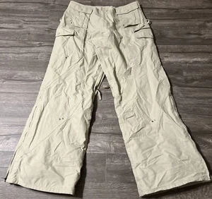 Burton Women’s Stretch Insulated Waterproof Cargo Pocket Beige Snow Pant Medium - Picture 1 of 17