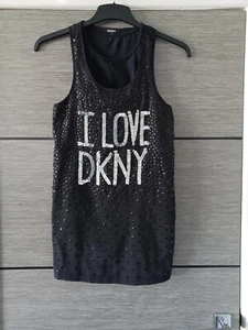 Girls DKNY Donna Karen Black Sequinned Dress Age10 Only worn few times - Picture 1 of 5