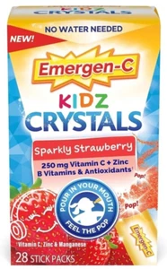 Emergen-C KIDZ CRYSTALS Sparkly Strawberry Vitamin C Zinc Antioxidants 28 Packs - Picture 1 of 3