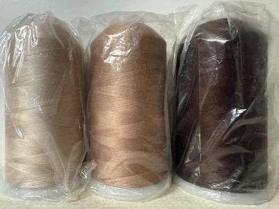 3 lg cones LECIEN - Cotton 2ply 40wt, colors 380, 383, 312 - 5416 yds, Tsu Mu Gi - Image 1 of 4